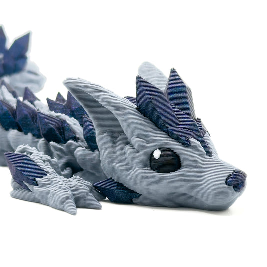 Closeup of Baby Crystal Wolf Dragon