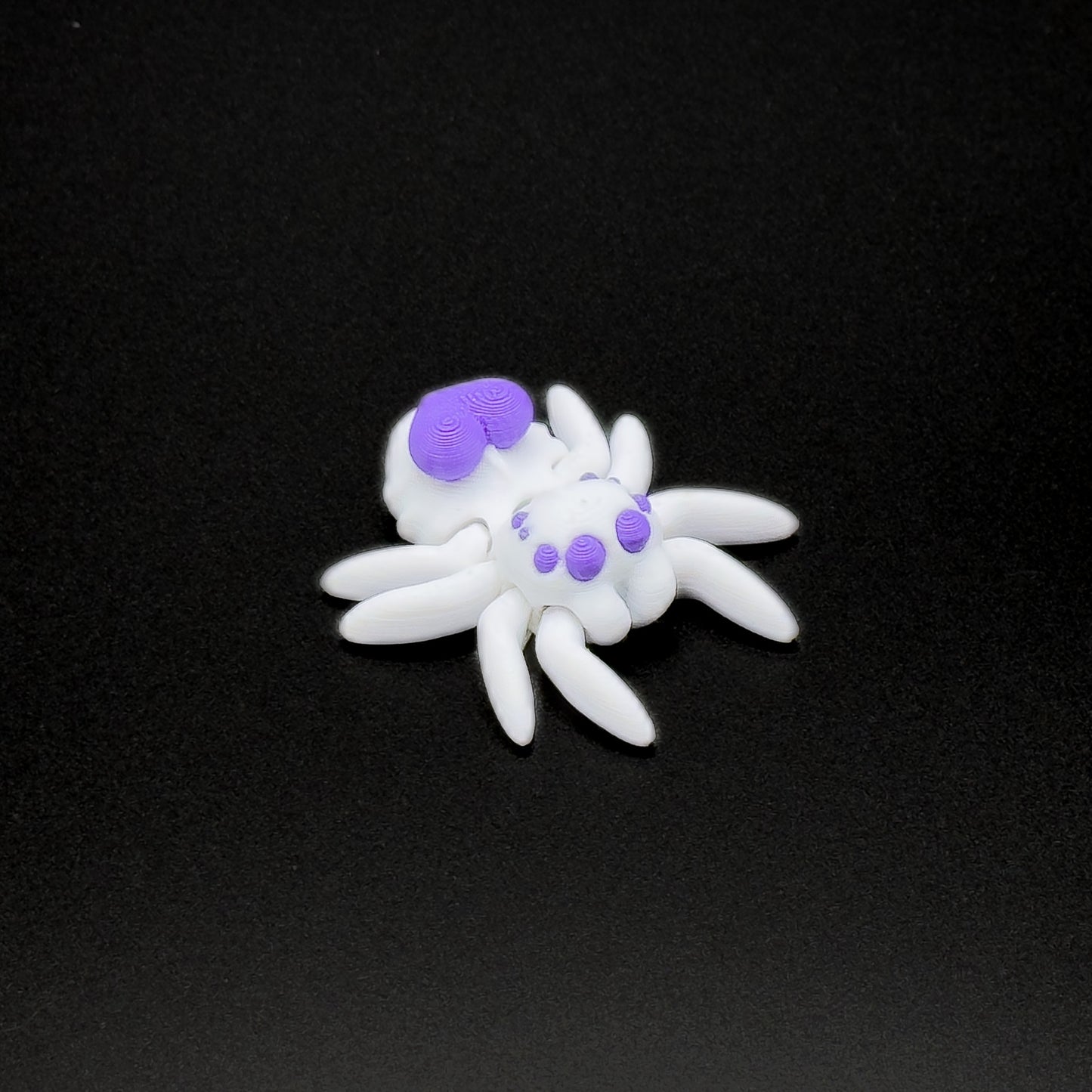 Tiny Heart Spider, White/Purple
