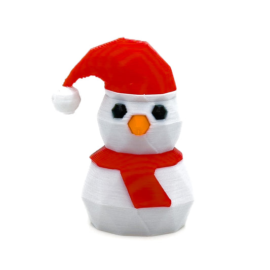 Low Poly Snowman with Santa Hat