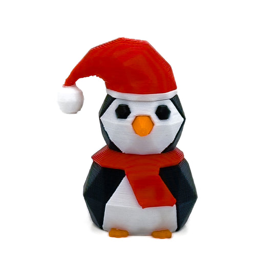 Low Poly Penguin with Santa Hat